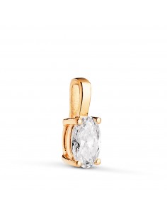 18K COLGANTE ORO AMARILLO DIAMANTE LABORATORIO TALLA OVAL 6 X 4MM 0 426 QTES. G-VS1. MEDIDA: 10X4 MM