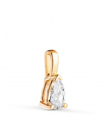 18K COLGANTE ORO AMARILLO DIAMANTE LABORATORIO TALLA PERA 6 X 4MM 0 356 QTES. G-VS1. MEDIDA: 11X4 5 MM