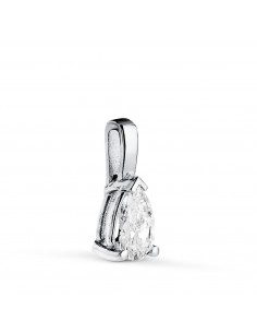 18K COLGANTE ORO BLANCO DIAMANTE LABORATORIO TALLA PERA 6 X 4MM 0 356 QTES. G-VS1. MEDIDA: 11X4 5 MM