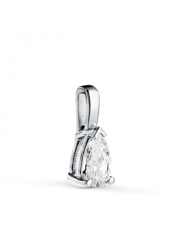 18K COLGANTE ORO BLANCO DIAMANTE LABORATORIO TALLA PERA 6 X 4MM 0 356 QTES. G-VS1. MEDIDA: 11X4 5 MM