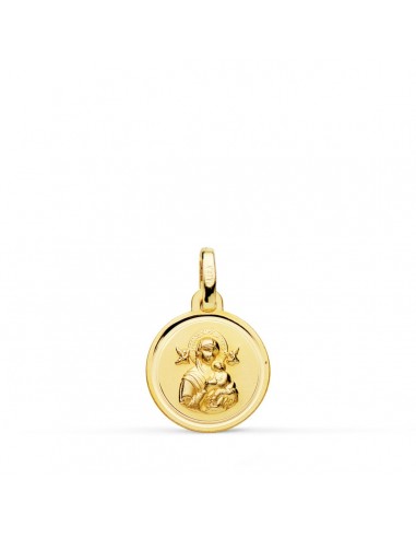 18K MEDALLA ORO AMARILLO VIRGEN DEL PERPETUO SOCORRO BISEL 12 MM