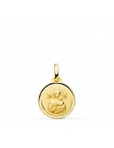 18K MEDALLA ORO AMARILLO VIRGEN DEL PERPETUO SOCORRO BISEL 14 MM