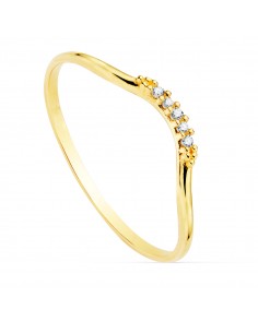 18K SORTIJA ORO AMARILLO DIAMANTES DE LABORATORIO 0 025 QTS. G-VS2. CUERPO REDONDO 1 MM