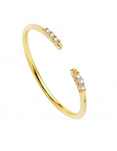 18K SORTIJA ABIERTA ORO AMARILLO DIAMANTES DE LABORATORIO  0 030QTS. G-VS2. CUERPO REDONDO 1 MM