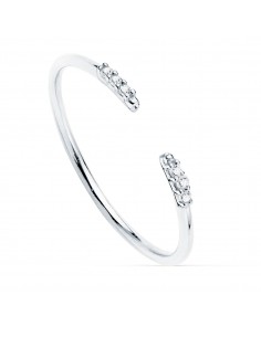 18K SORTIJA ABIERTA ORO BLANCO DIAMANTES DE LABORATORIO 0 030 QTS. G-VS2. CUERPO REDONDO 1 MM