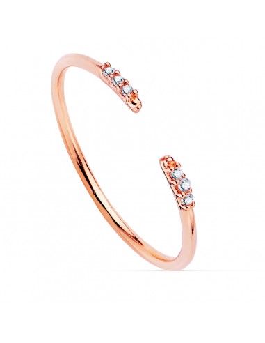 18K SORTIJA ABIERTA ORO ROSA DIAMANTES DE LABORATORIO 0 030QTS.G-VS2. CUERPO REDONDO 1 MM