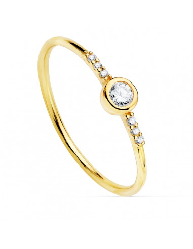 18K SORTIJA ORO AMARILLO DIAMANTES DE LABORATORIO 0 140  QTS. G-VS2. DIAMANTE 3 MM Y 6 DE 1 MM