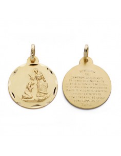 18K MEDALLA BENDICION DE SAN FRANCISCO 18 MM