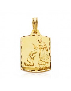 18K BENDICION DE SAN FRANCISCO 21 X 13 MM TALLADO