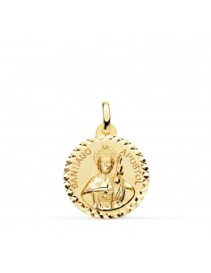 18K MEDALLA SANTIAGO APOSTOL TALLA CRUZADA 18 MM.