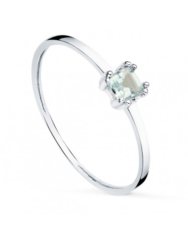 18K SORTIJA ORO BLANCO AGUAMARINA NATURAL 4X3 MM. ANCHO CUERPO: 1 10 MM