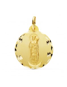 18K MEDALLA VIRGEN DE LA ALMUDENA TALLADA 22 MM