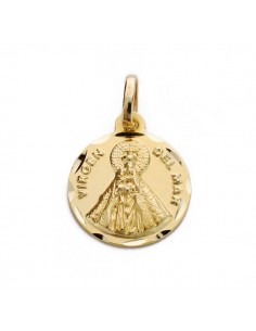 18K MEDALLA NUESTRA SEÑORA VIRGEN DEL MAR 18 MM TALLADA