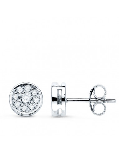 18K PENDIENTES ORO BLANCO CON 18 DIAMANTES LABORATORIO VS2-G 0 360 QTES. MEDIDA: 7X7 MM. CIERRE PRESION