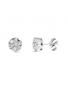 18K PENDIENTES ORO BLANCO CON DIAMANTES LABORATORIO 0 602 QTES VS2-G. MEDIDA: 7X7. CIERRE PRESION