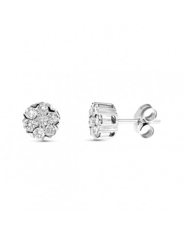 18K PENDIENTES ORO BLANCO CON DIAMANTES LABORATORIO 0 602 QTES VS2-G. MEDIDA: 7X7. CIERRE PRESION