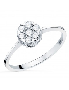 18K SORTIJA ORO BLANCO CON DIAMANTES LABORATORIO CUAJO 7X7 MM 0 301 QTS. VS2-G