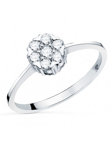 18K SORTIJA ORO BLANCO CON DIAMANTES LABORATORIO CUAJO 7X7 MM 0 301 QTS. VS2-G
