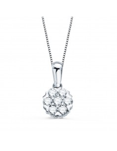 18K COLLAR ORO BLANCO 7 MM DIAMANTES LABORATORIO 0 300 QTS G-VS2 CADENA 42-3CM