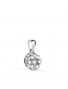 18K COLGANTE ORO BLANCO DIAMANTES DE LABORATORIO TALLA BRILLANTE 0 30 QTES. G-VS2. MEDIDA: 7 X 7 MM