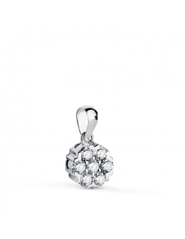 18K COLGANTE ORO BLANCO DIAMANTES DE LABORATORIO TALLA BRILLANTE 0 30 QTES. G-VS2. MEDIDA: 7 X 7 MM