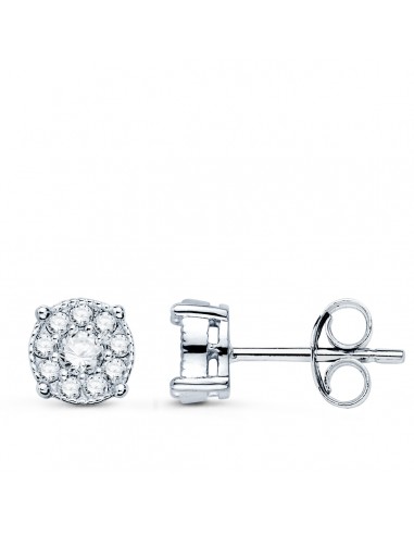 18K PENDIENTES ORO BLANCO 20 DIAMANTES LABORATORIO 0 365 QTES VS2- G. MEDIDA: 7X7 MM. CIERRE PRESION