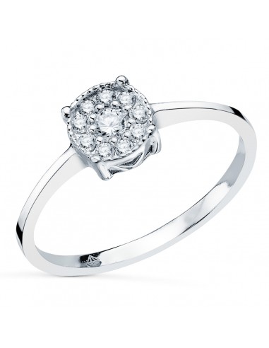 18K SORTIJA ORO BLANCO CON DIAMANTES LABORATORIO CUAJO 7X7 MM 0 182 QTS. VS2-G