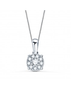 18K COLLAR ORO BLANCO DIAMANTES LABORATORIO 6.5 MM0 182 QTS CADENA 42-3 CM VS2-G