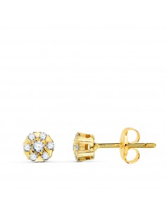 18K PENDIENTES ORO AMARILLO 14 DIAMANTES LABORATORIO 0 254 QTES VS2-G. MEDIDA: 5 X 5 MM. PRESION