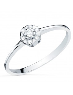 18K SORTIJA ORO BLANCO CON DIAMANTES LABORATORIO CUAJO 5X5 MM 0.127 QTS.VS2-G