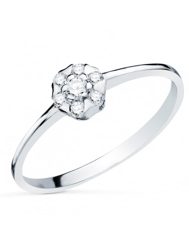 18K SORTIJA ORO BLANCO CON DIAMANTES LABORATORIO CUAJO 5X5 MM 0.127 QTS.VS2-G