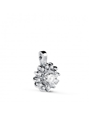 18K COLGANTE ORO BLANCO CUAJO CON 13 DIAMANTES LABORATORIO 0 670 QTS. VS2-G. MEDIDA: 13 X 9 5 MM