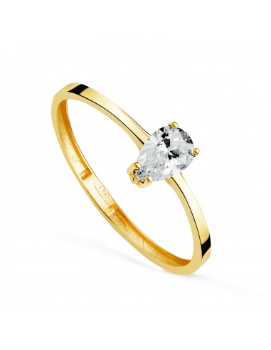18K SORTIJA ORO AMARILLO DIAMANTE LABORATORIO TALLA PERA 0 35 QTES. VS2 - G. ANCHO: 6 MM