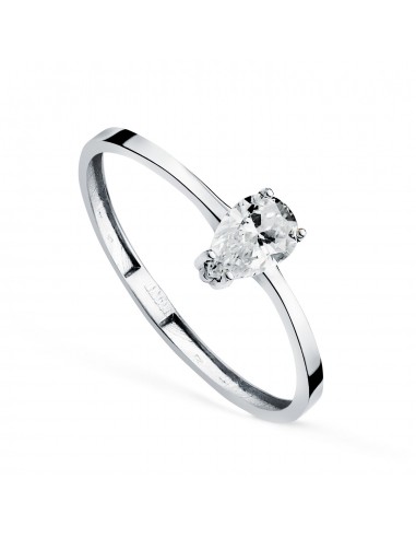 18K SORTIJA ORO BLANCO DIAMANTE LABORATORIO TALLA PERA 0 35 QTES. VS2 - G. ANCHO: 6 MM