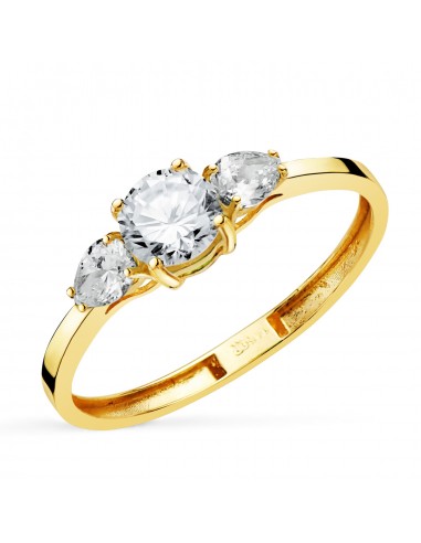 18K SORTIJA ORO AMARILLO DIAMANTES LABORATORIO TALLA PERA Y TALLA BRILLANTE 5 MM. 0 79 QT. VS2 - E