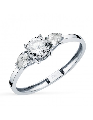 18K SORTIJA ORO BLANCO DIAMANTES LABORATORIO TALLA PERA Y TALLA BRILLANTE 5 MM. 0 79 QT. VS2 - E