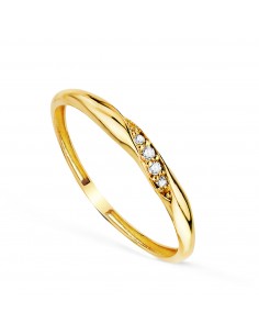 18K SORTIJA ORO AMARILLO RELIADA CON DIAMANTES 0 05QTES. E - VS2. ANCHO: 2 5 MM