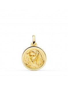 18K MEDALLA ORO AMARILLO VIRGEN MACARENA BISEL 16 MM