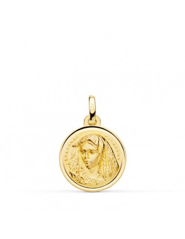 18K MEDALLA ORO AMARILLO VIRGEN MACARENA BISEL 16 MM