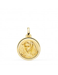18K MEDALLA ORO AMARILLO VIRGEN MACARENA BISEL 20 MM