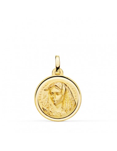 18K MEDALLA ORO AMARILLO VIRGEN MACARENA BISEL 20 MM