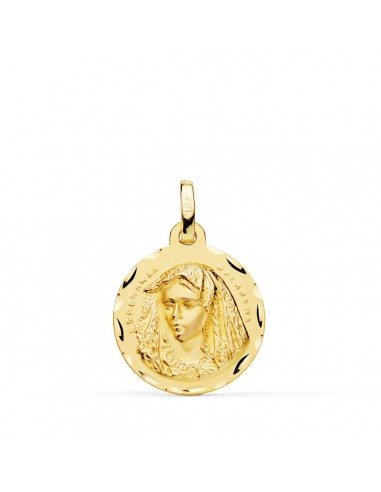 18K MEDALLA ORO AMARILLO VIRGEN MACARENA 18 MM TALLADA