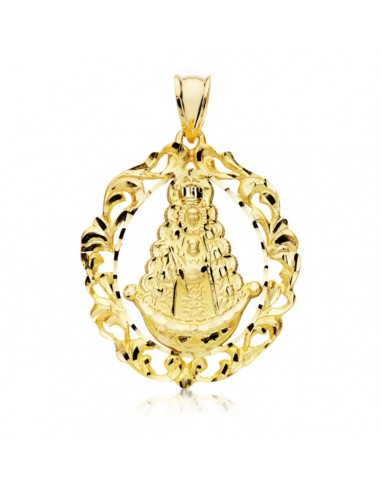 18K MEDALLA ORO AMARILLO CERCO VIRGEN DEL ROCIO 40X33 MM