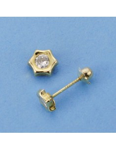 18K PENDIENTES ORO AMARILLO ESTRELLA. 6 X 5 MM.