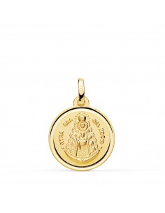 18K MEDALLA ORO AMARILLO VIRGEN DEL ROCIO BISEL 18 MM