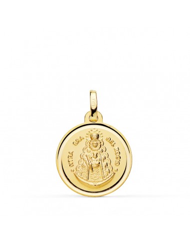 18K MEDALLA ORO AMARILLO VIRGEN DEL ROCIO BISEL 18 MM