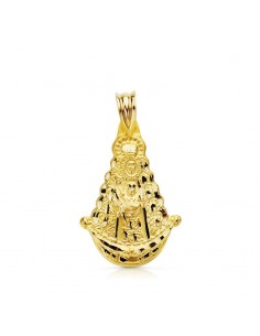 18K MEDALLA ORO AMARILLO VIRGEN DEL ROCIO SILUETA 25X20 MM