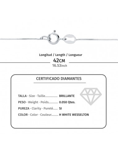 18K GARGANTILLA CRUZ 8,5 X 6,5MM.11 DIAMANTES 0,05QT.CADENA VENECIANA 45CM.G-VS2