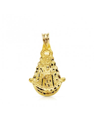 18K MEDALLA ORO AMARILLO VIRGEN DEL ROCIO SILUETA 25X20 MM