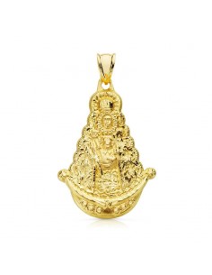 18K MEDALLA ORO AMARILLO VIRGEN DEL ROCIO SILUETA 35X25 MM